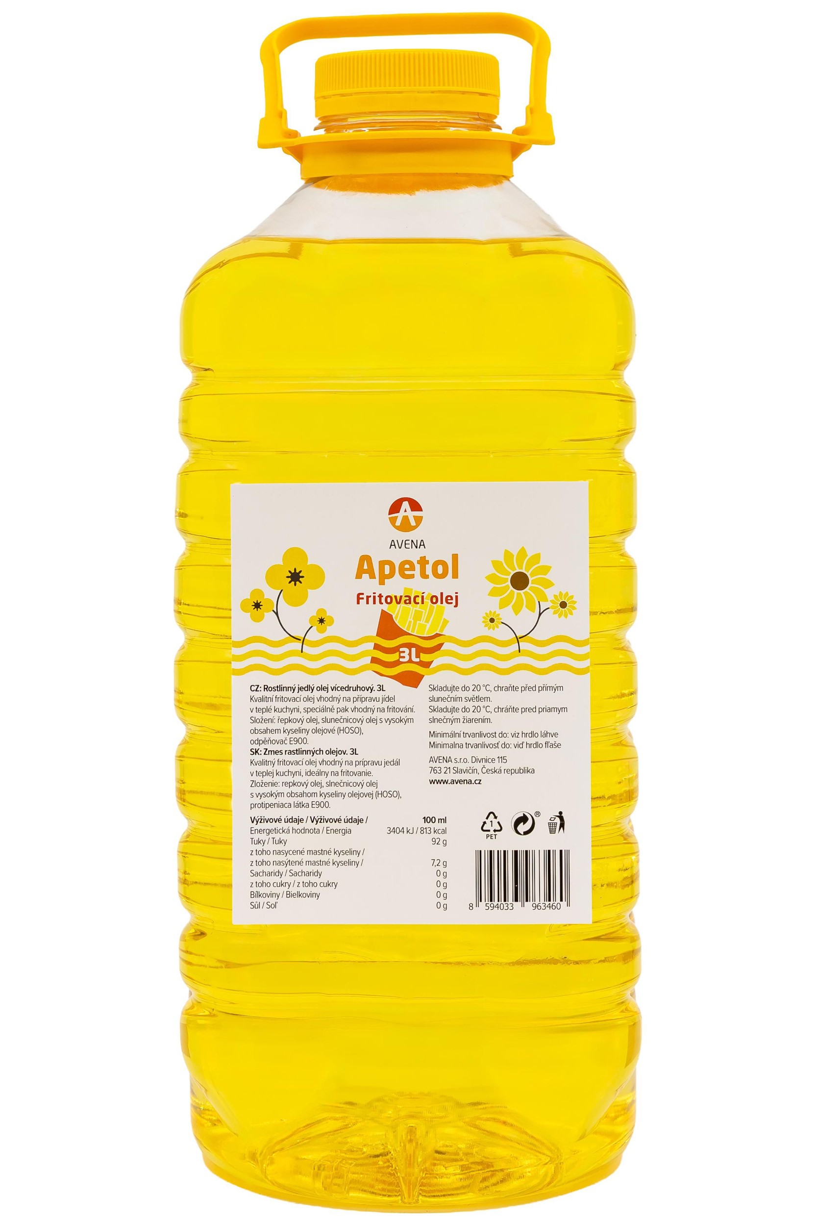 Trvanlivé potraviny - Avena Apetol fritovací olej 3 l