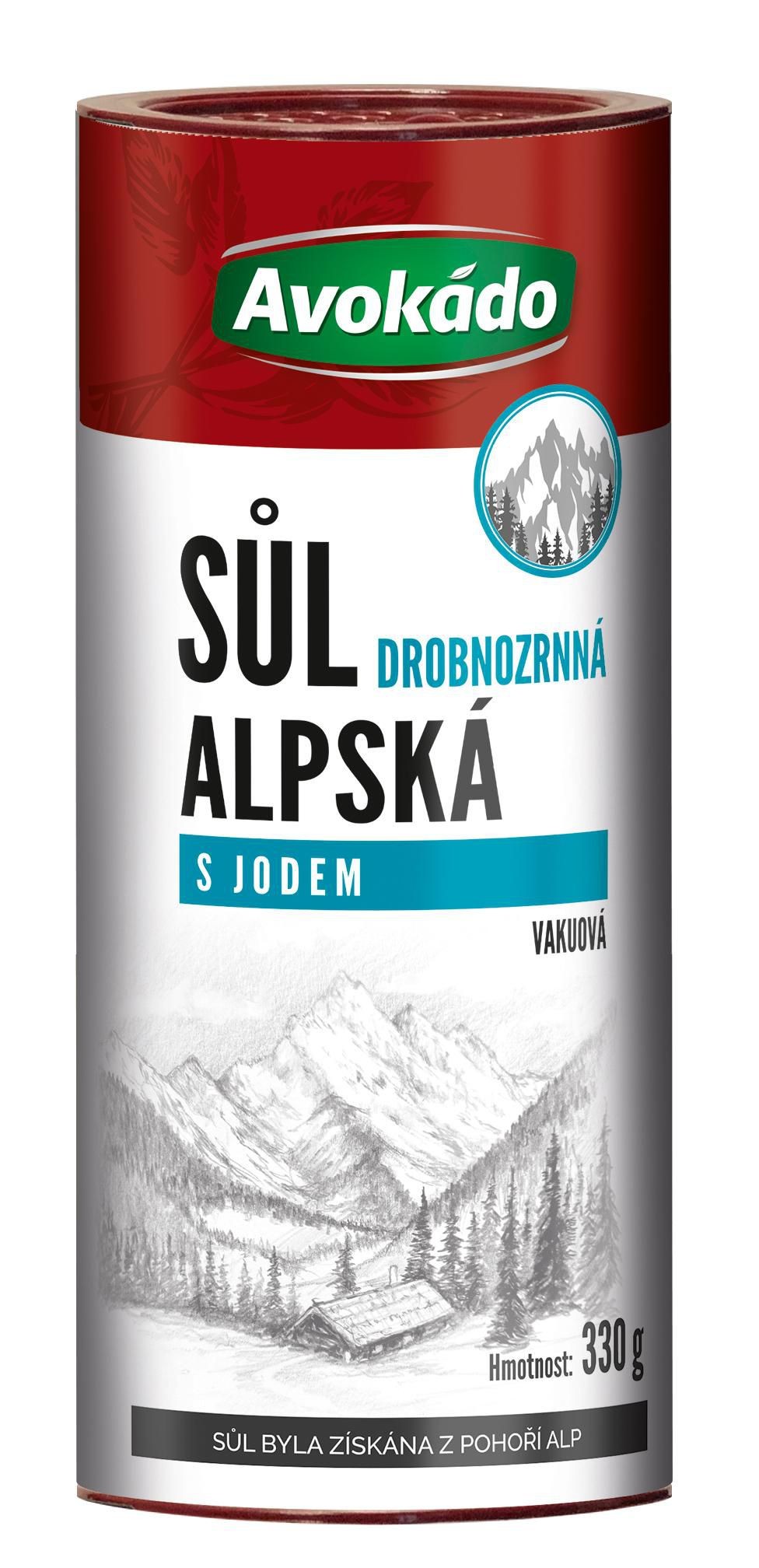 Trvanlivé potraviny - Avokádo Alpská sůl s jódem tubus 330g