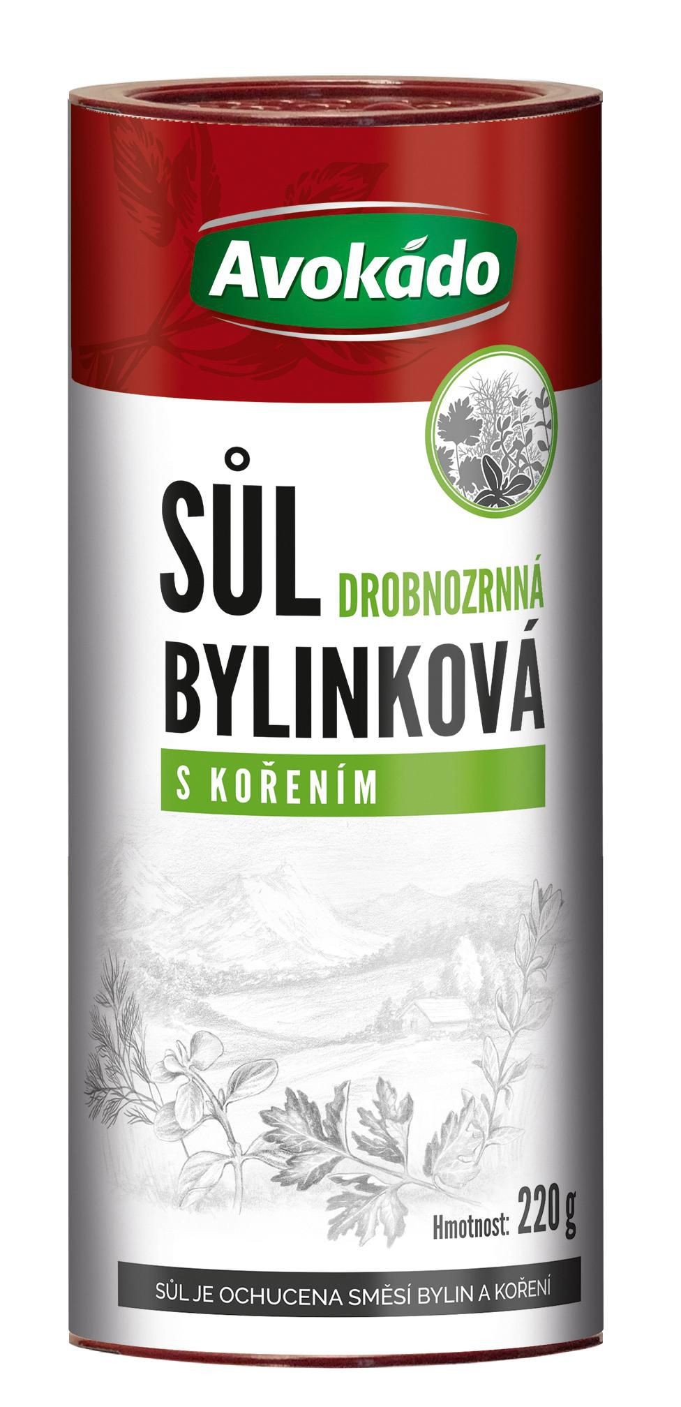 Trvanlivé potraviny - Avokádo Bylinková sůl tubus 220g
