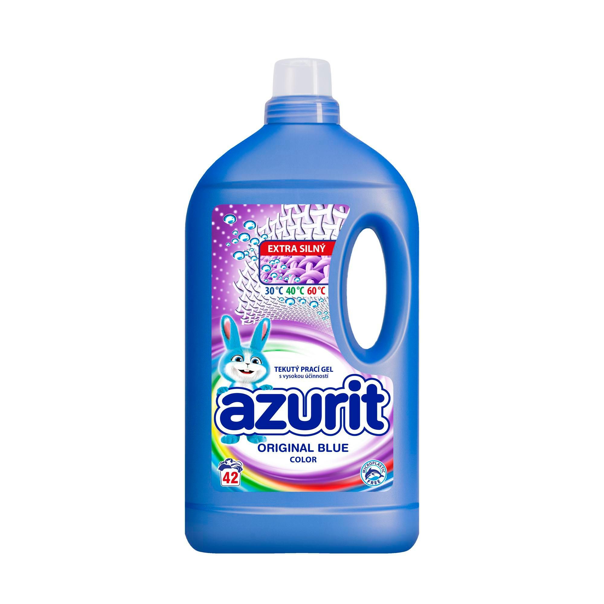 Drogerie a kosmetika - Azurit Original Blue prací gel Color 1,89l 42 dávek