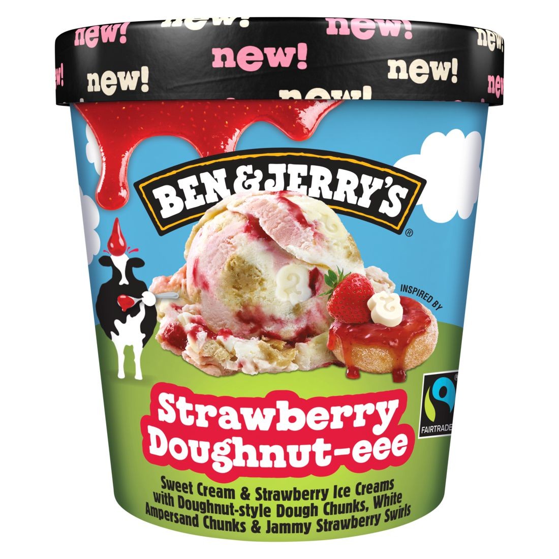 Mražené potraviny - B&J Strawberry Doughnut-eee zmrzlina 465 ml