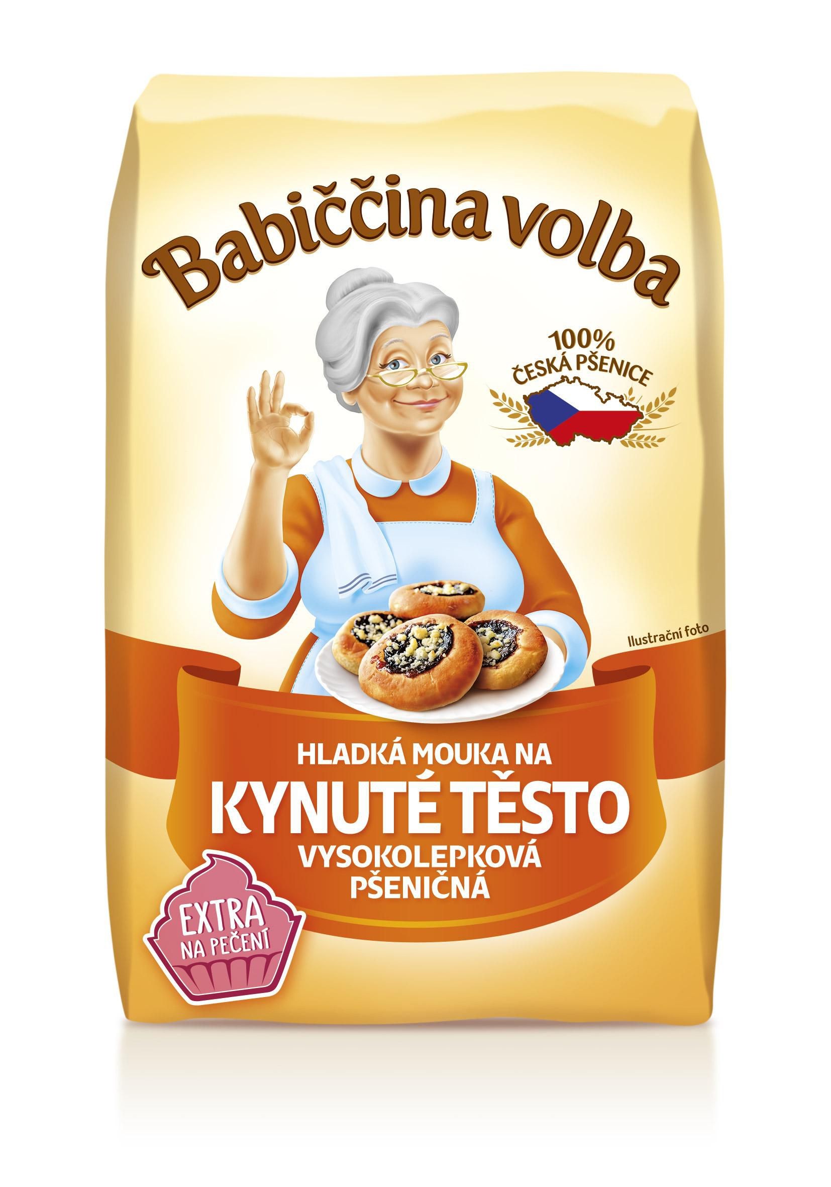 Trvanlivé potraviny - Babiččina volba Hladká mouka na kynuté těsto pšeničná 1 kg