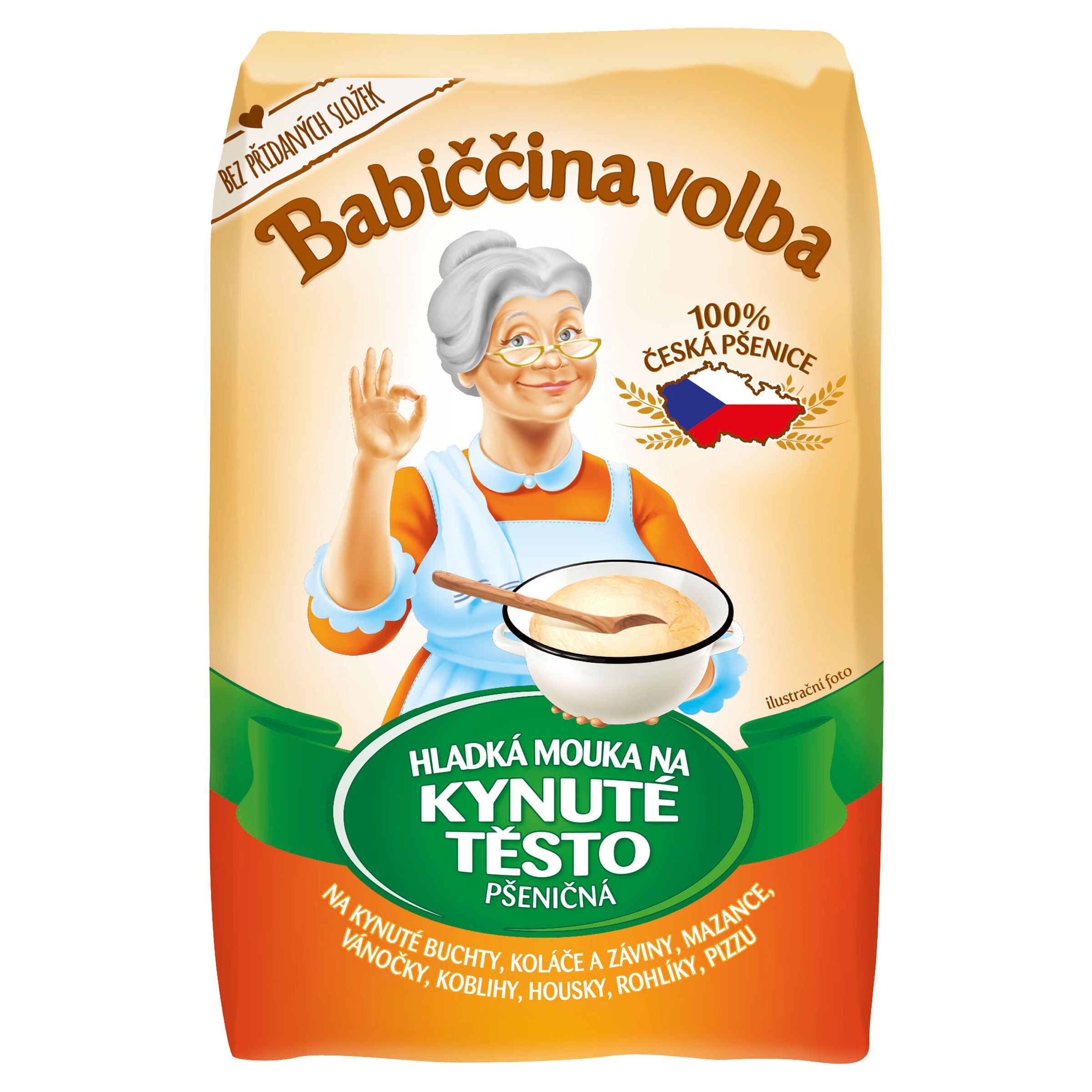 Babiččina volba Hladká mouka na kynuté těsto pšeničná 1 kg-0