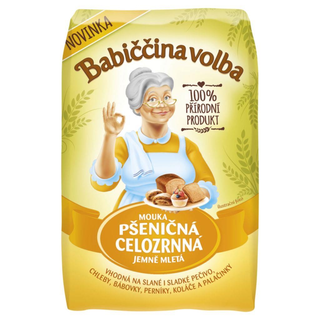 Trvanlivé potraviny - Babiččina Volba Mouka pšeničná celozrnná jemně mletá 1kg