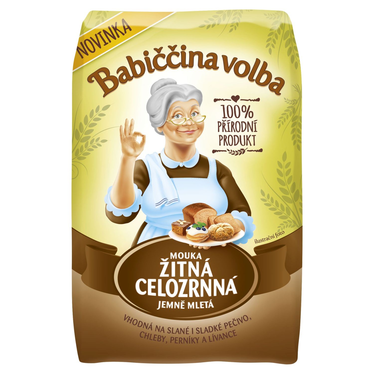 Trvanlivé potraviny - Babiččina Volba Mouka žitná celozrnná jemně mletá 1kg