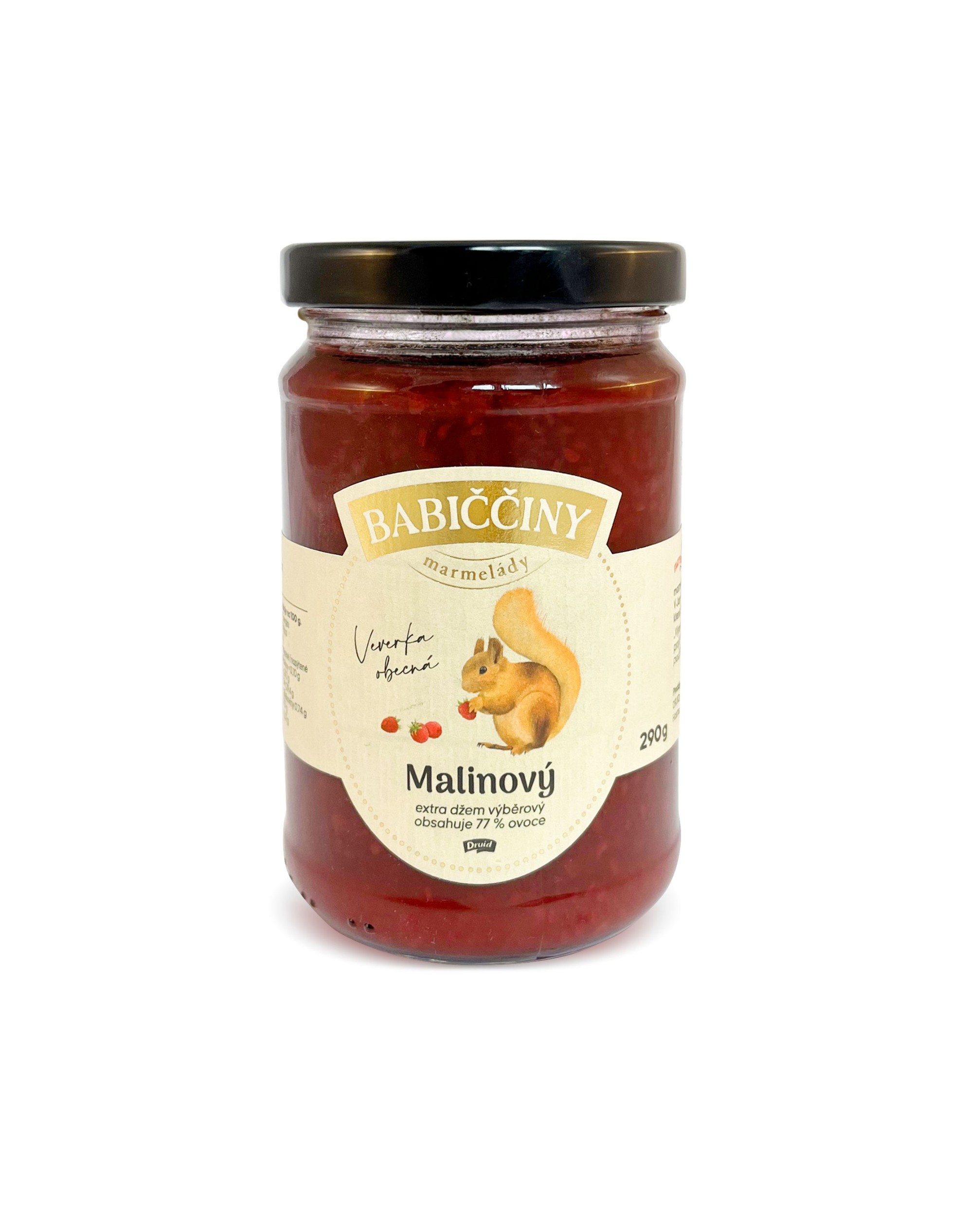 Trvanlivé potraviny - Babiččiny Marmelády Malinový extra džem výběrový se sníženým obsahem cukru 290 g