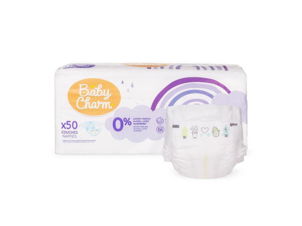 Svět dětí - Baby Charm Super Dry Flex plenky vel. 1 Newborn 2-5kg, 50 ks