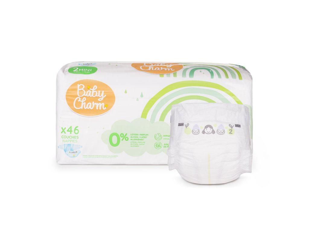 Svět dětí - Baby Charm Super Dry Flex Plenky vel. 2 Mini, 3-6 kg, 46 ks
