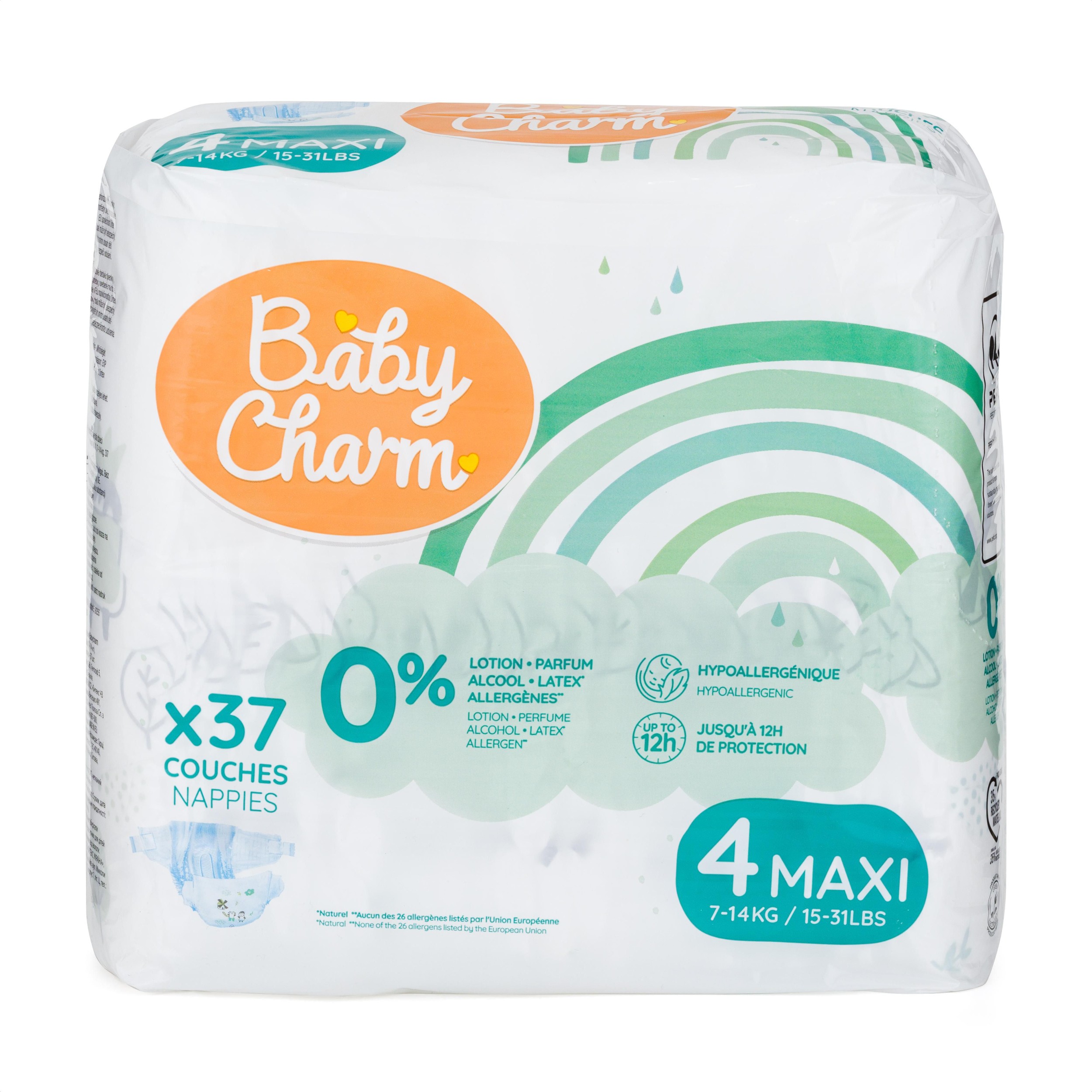 Svět dětí - Baby Charm Super Dry Flex Plenky vel. 4 Maxi, 7 – 14 kg, 37 ks
