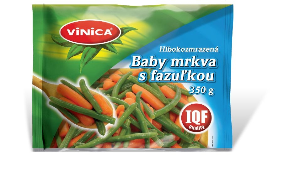 Mražené potraviny - Baby karotka s fazolkou celou Vinica mražená 350g