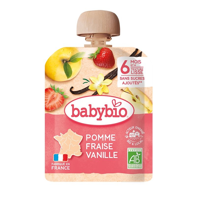 Zdravý svět - Babybio Jablko, jahoda, vanilka 90 g