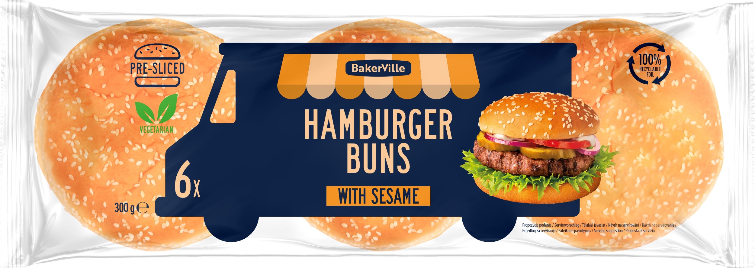 Pekárna a cukrárna - Bakerville Hamburger se sezamem 300g (6x50g)