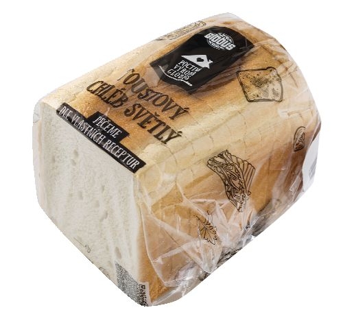 Pekárna a cukrárna - Balený Toustový chléb světlý krájený 1/2, Globus 210g