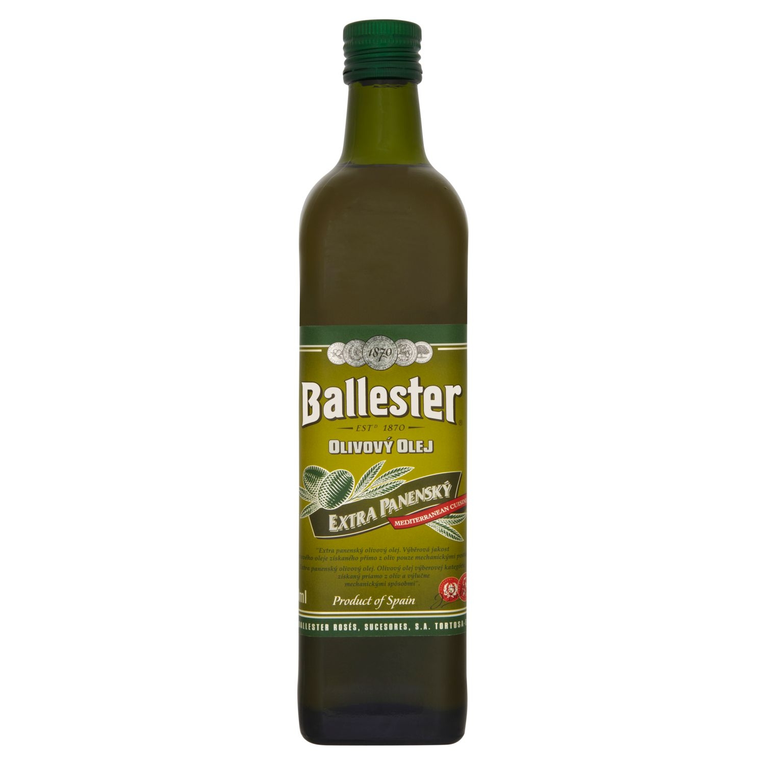 Trvanlivé potraviny - Ballester Extra panenský olivový olej 750 ml