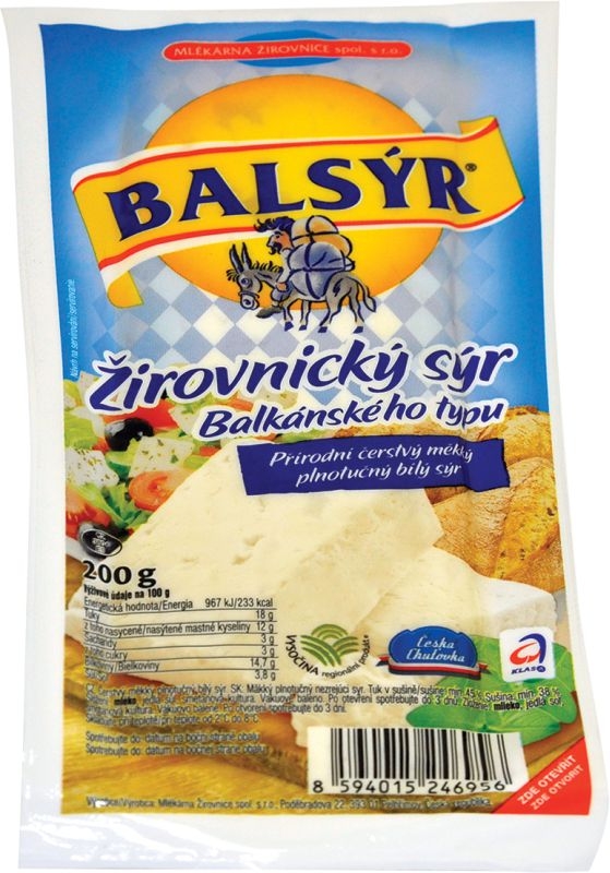 Mléčné a chlazené - Balsýr Žirovnický sýr balkánského typu 200 g
