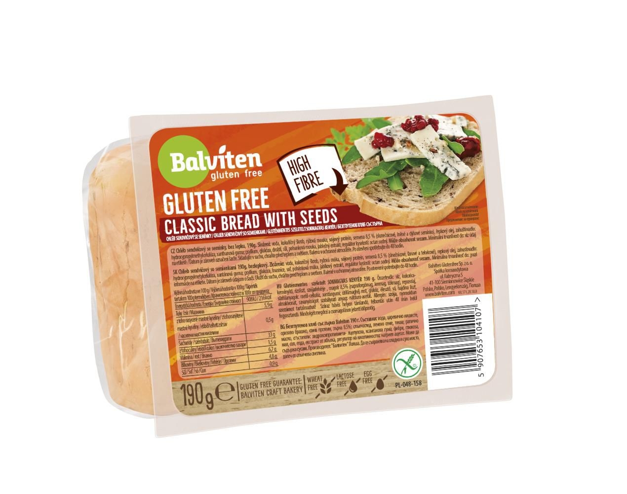 Pekárna a cukrárna - Balviten Chléb classic se zrny bez lepku 190G