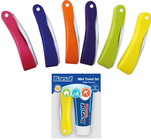Drogerie a kosmetika - Banat Cestovní set kartáček + zubní pasta 15ml 1 ks