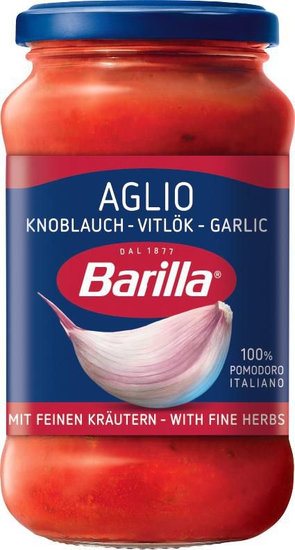 Trvanlivé potraviny - Barilla Aglio rajčatová omáčka s česnekem a červeným vínem 400 g
