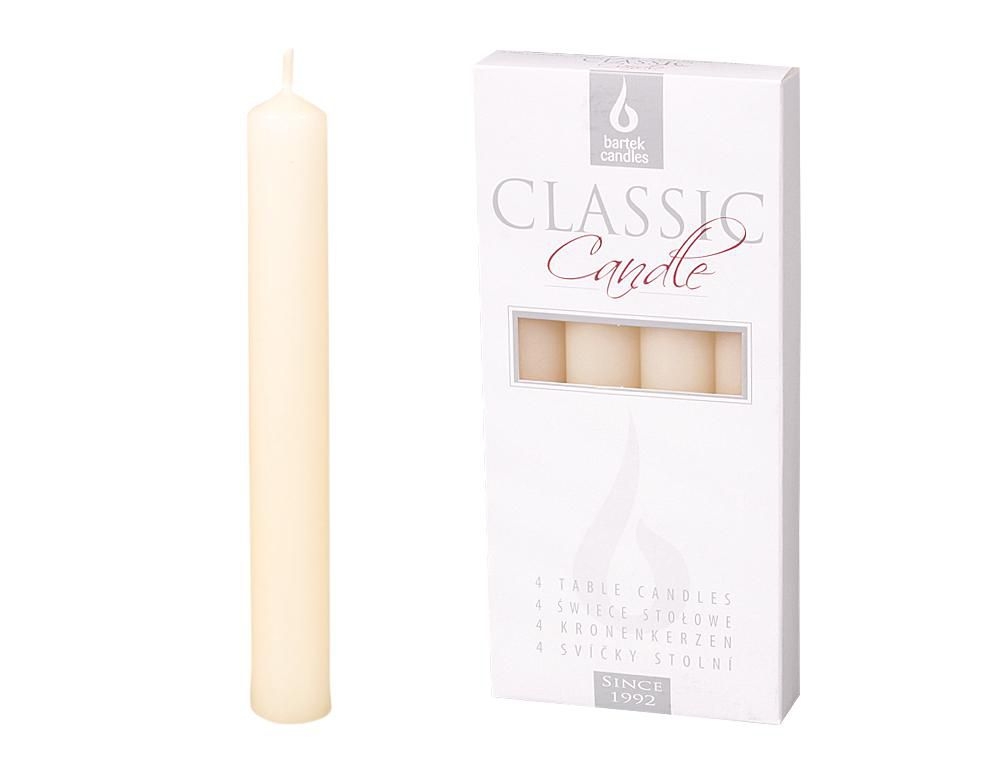 Domácnost a Zahrada - Bartek Candles Svíčka Classic kónická matná béžová 17cm 4ks