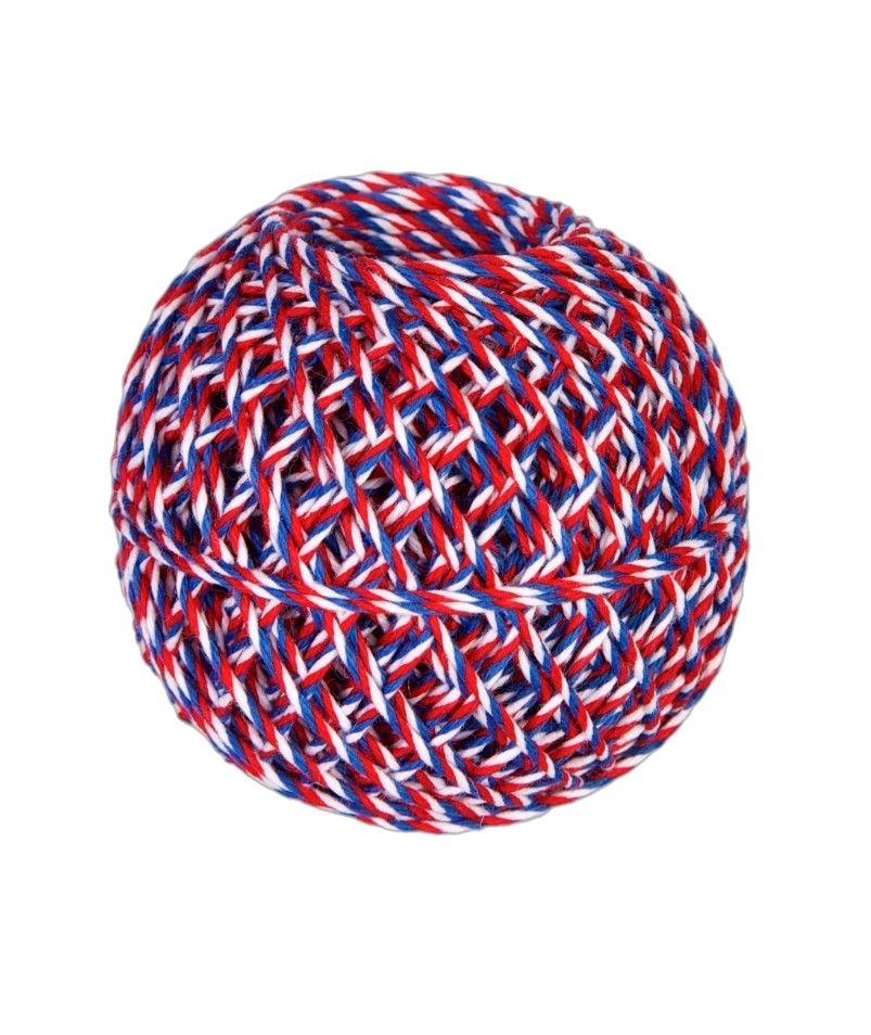 Domácnost a Zahrada - Bavlněný motouz trikolóra, typ 72x9 tex, 60 m, 40 g