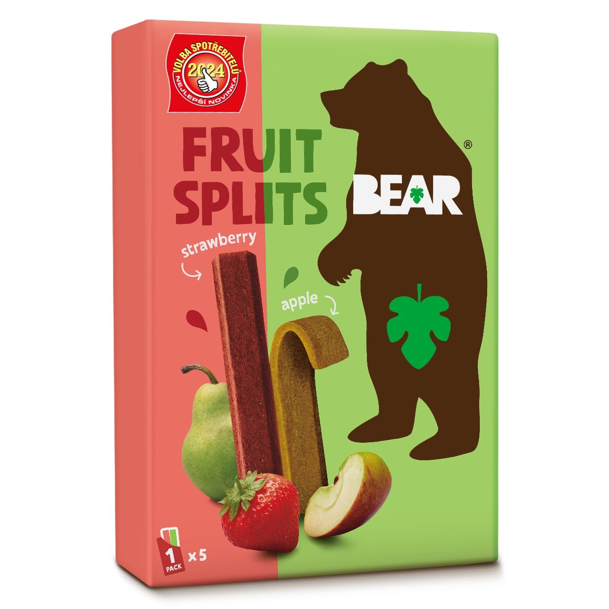 Zdravý svět - Bear Fruit Splits jahoda a jablko 5x20g