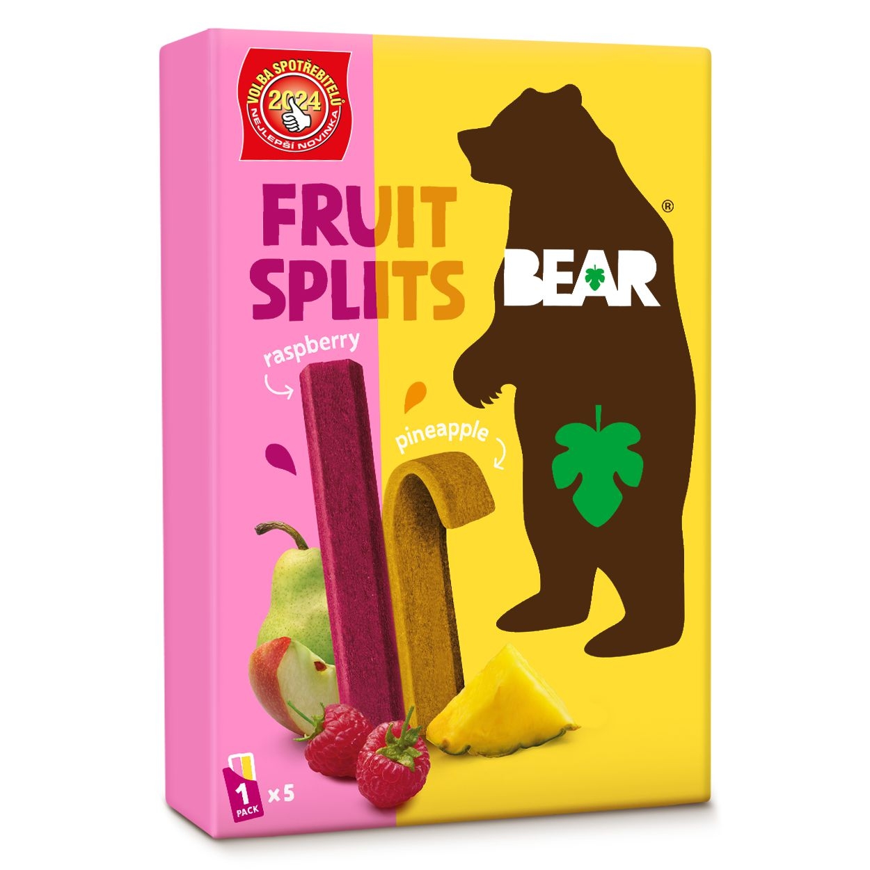 Zdravý svět - Bear Fruit Splits malina a ananas 5x20g