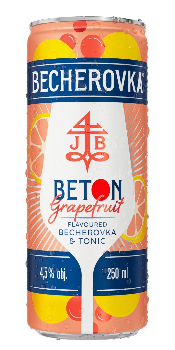 Nápoje - Becherovka BETON Grapefruit flavoured 4,5% 0,25 l