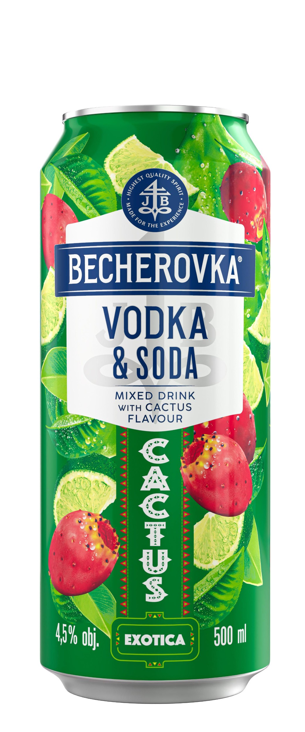 Nápoje - Becherovka RTD Vodka Soda Cactus flavoured 4.5% 500 ml plech