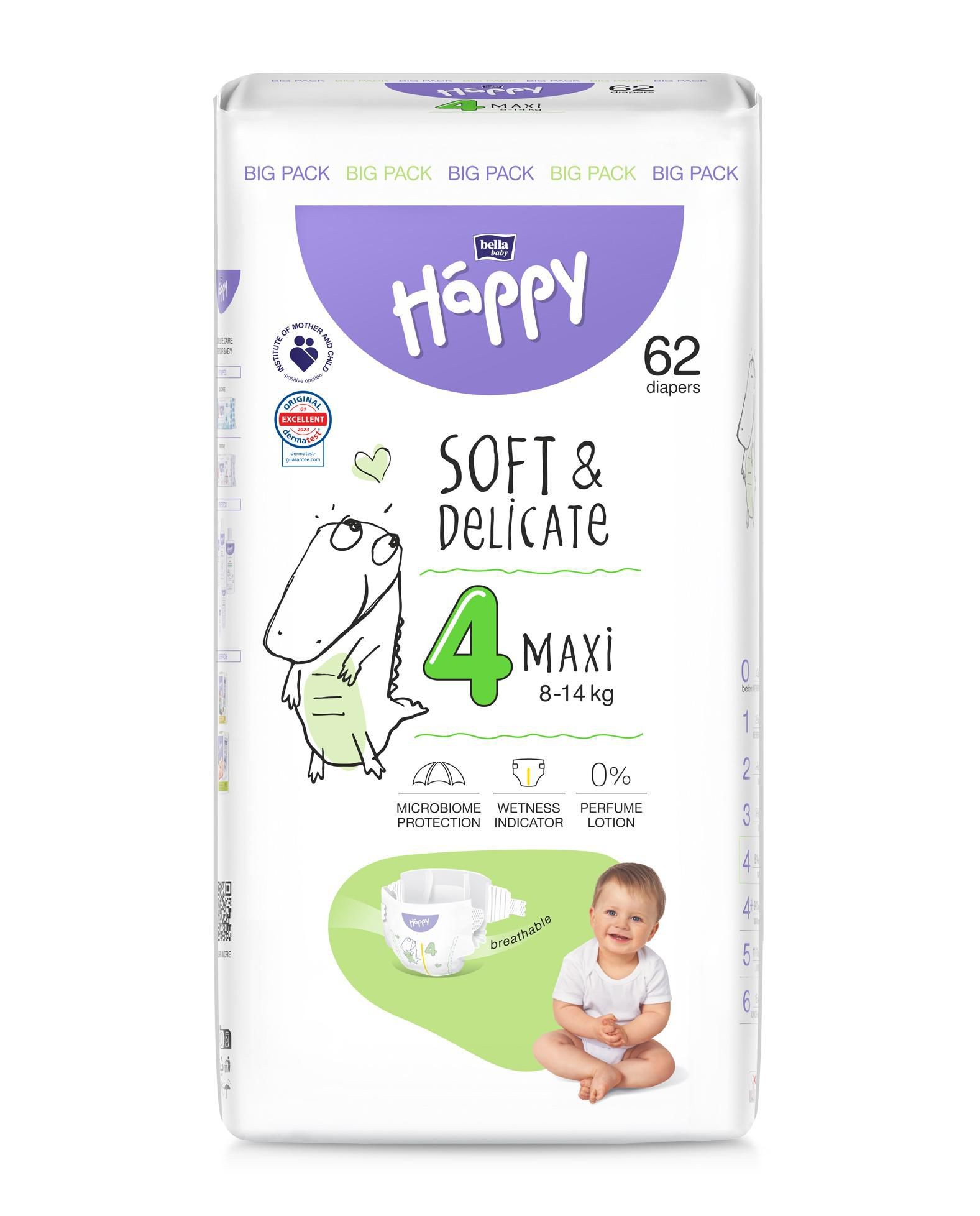 Svět dětí - Bella Baby Happy Maxi 62 ks