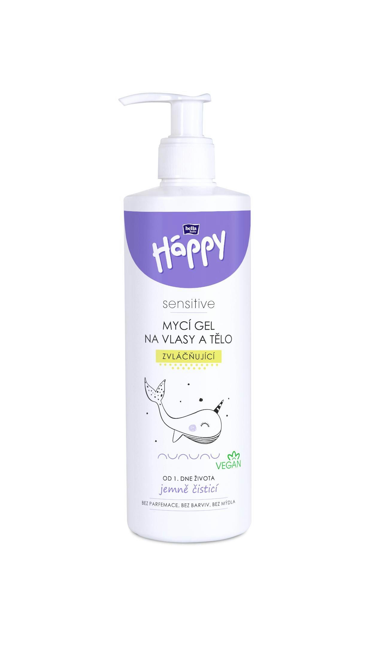 Svět dětí - Bella Baby Happy Sensitive Mycí gel na vlasy a tělo zvláčňující 400ml