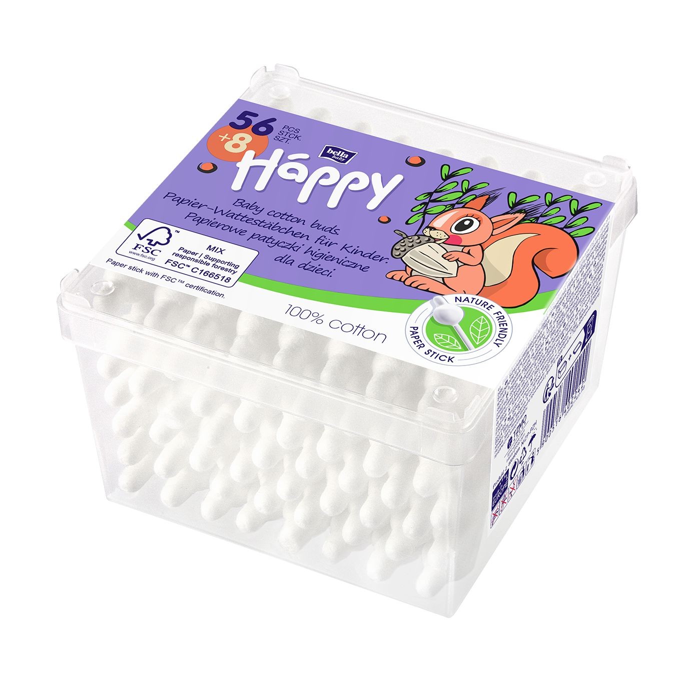 Svět dětí - Bella Baby Happy Vatové tyčinky 56 + 8 ks