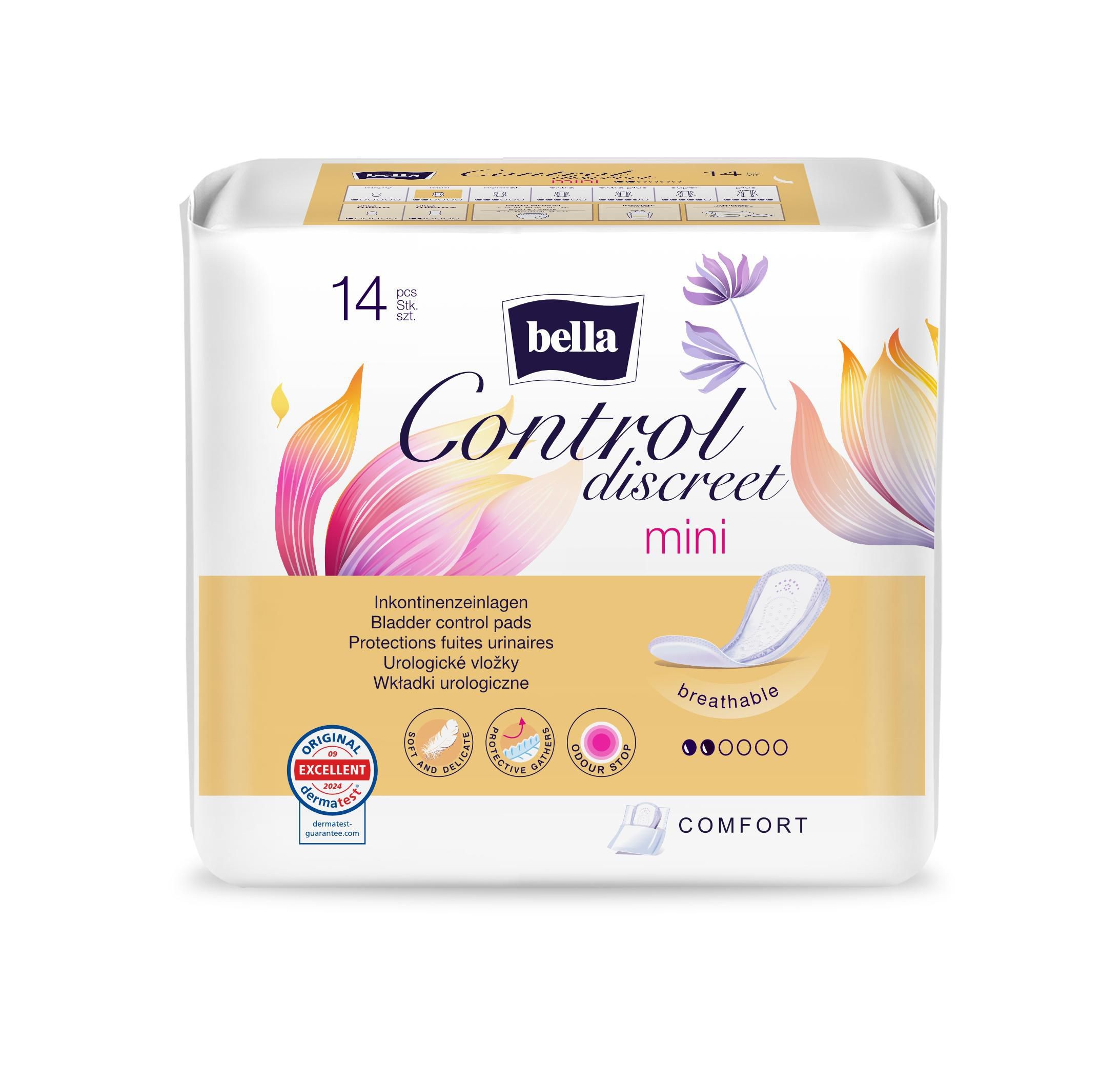 Drogerie a kosmetika - Bella Control Discreet Mini urologické vložky 14 ks