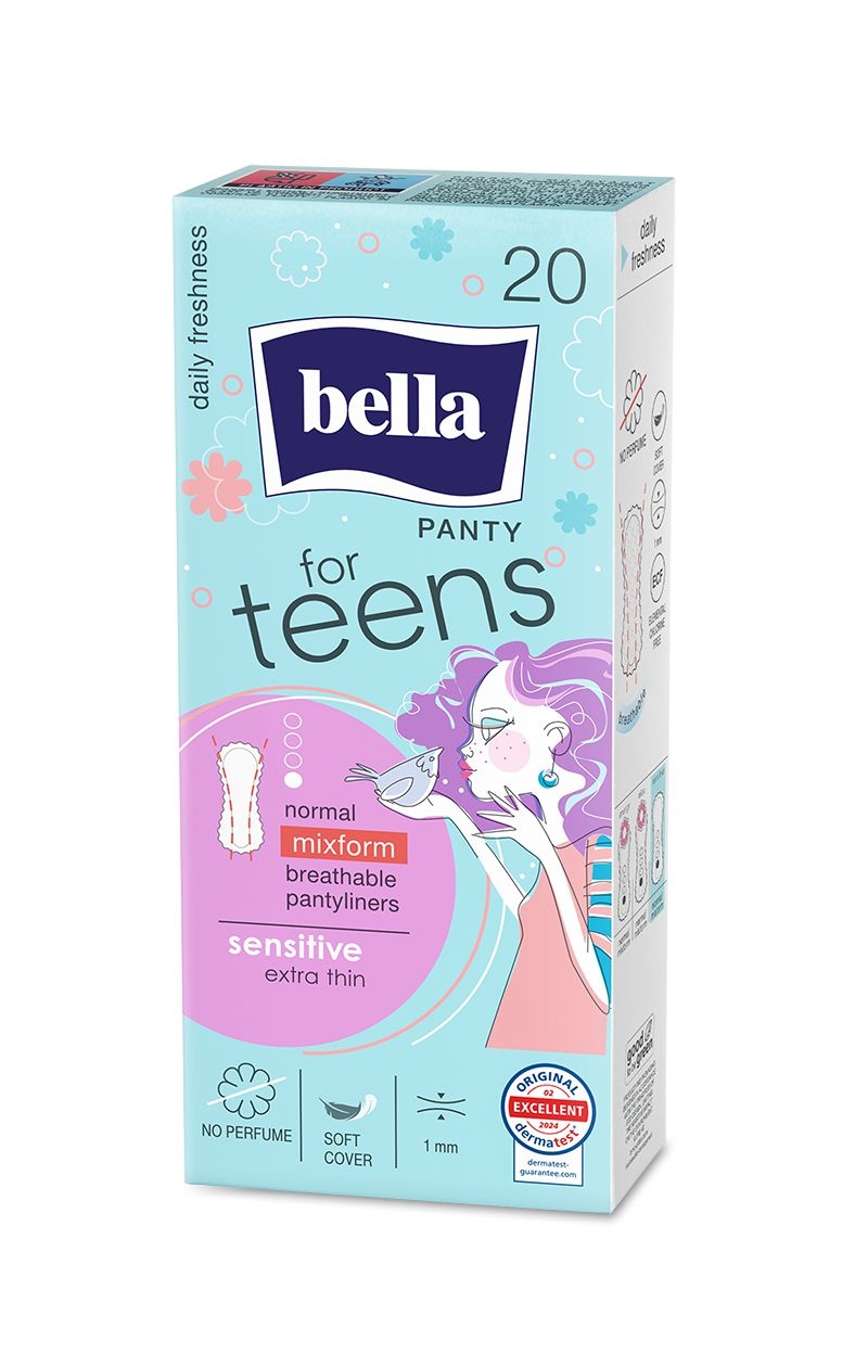 Drogerie a kosmetika - Bella for Teens slipové vložky Sensitive 20 ks