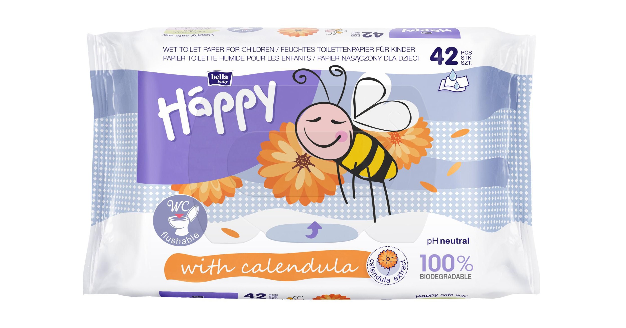 Svět dětí - Bella Happy Vlhčený toaletní papír Měsíček pro děti 42 ks