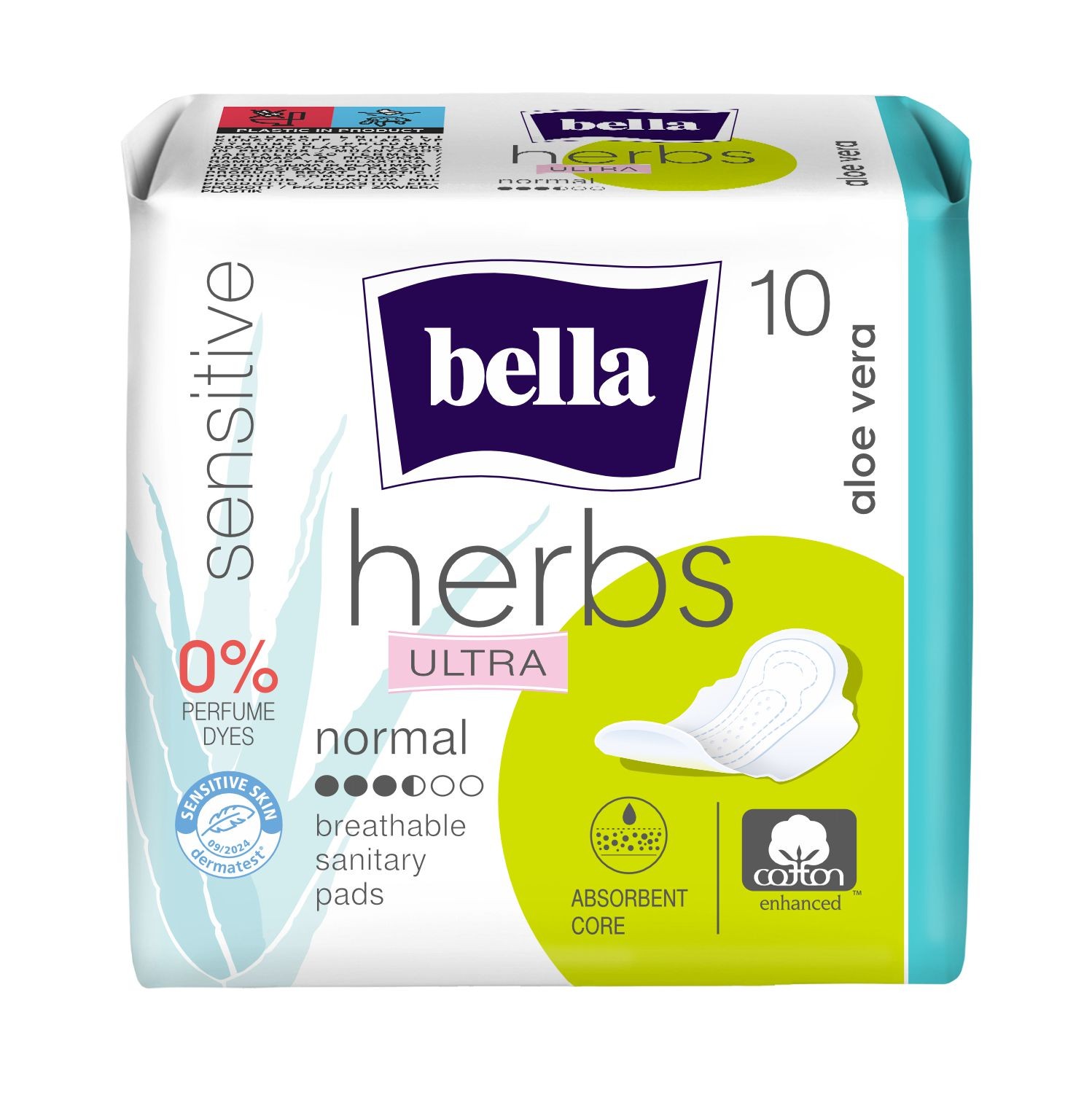 Drogerie a kosmetika - Bella Herbs Ultra Normal Aloe vera, 10 ks
