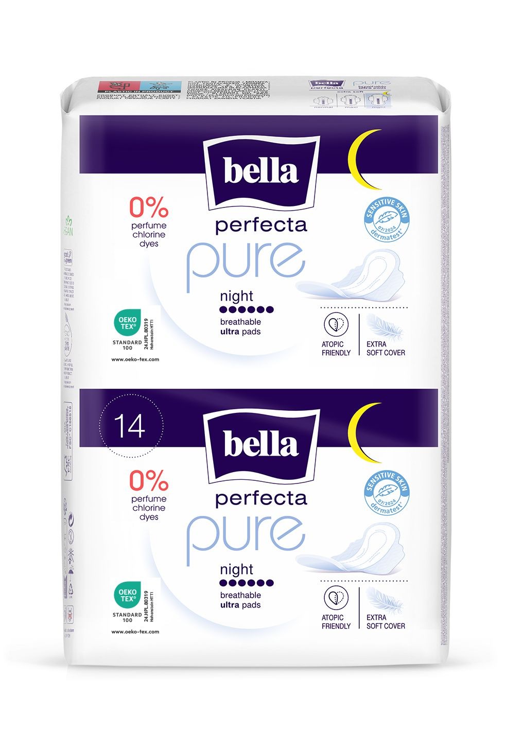 Drogerie a kosmetika - Bella Perfecta Pure Night ultratenké noční menstruační vložky 14 ks