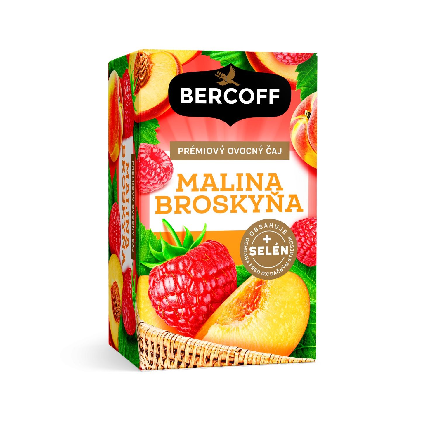 Nápoje - Bercoff Ovocný čaj Malina Broskev se selénem