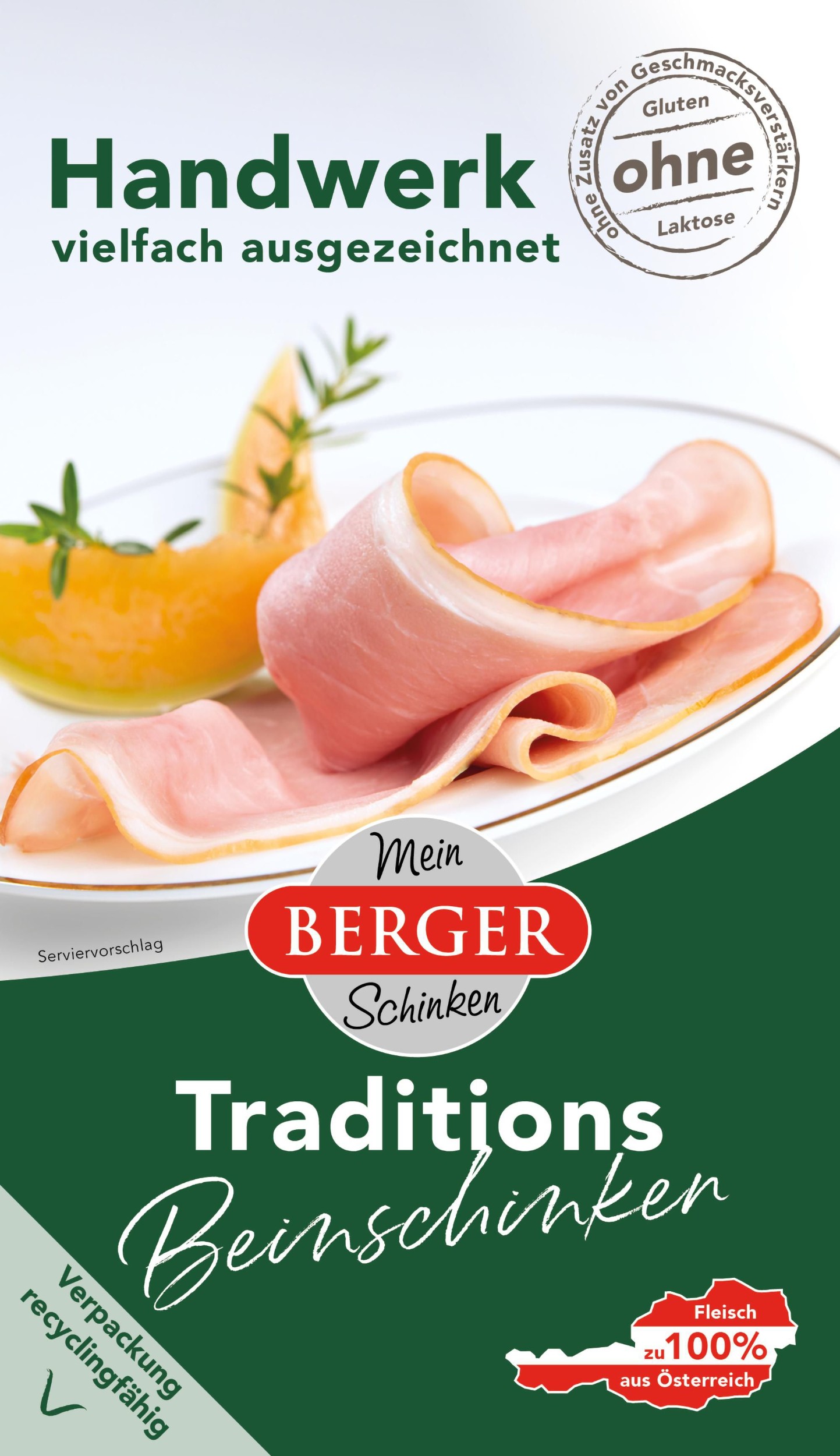 Uzeniny a lahůdky - Berger Šunka z kýty krájená 100g