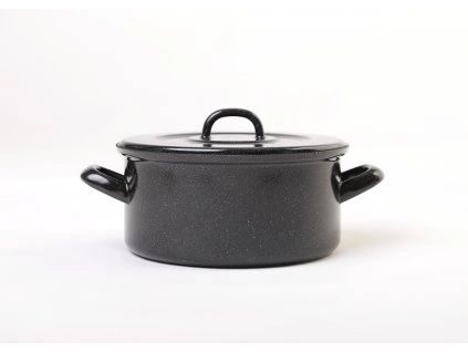 Domácnost a Zahrada - BERYL Kastrol s poklicí 16 cm 1,4L černý