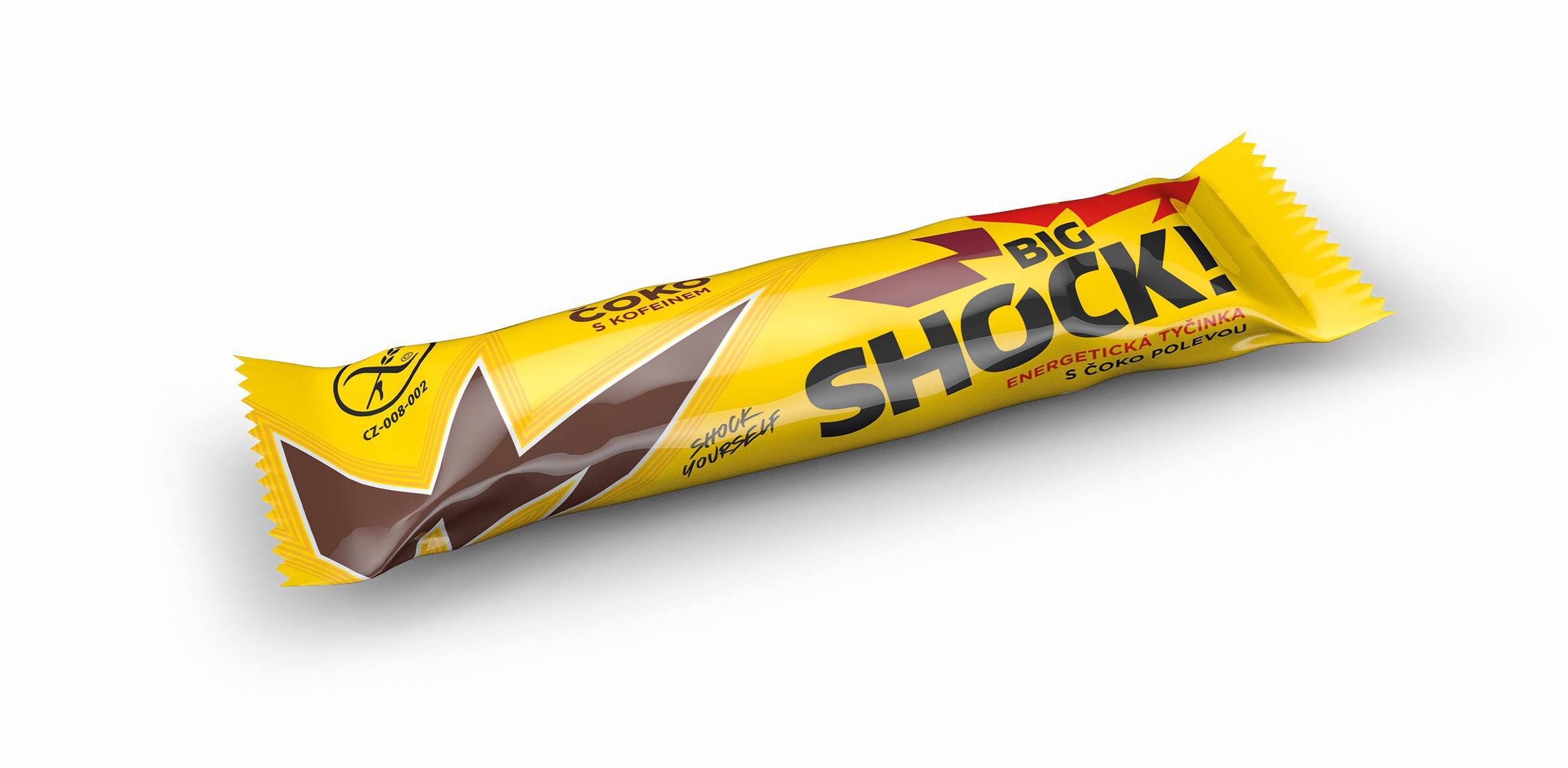 Zdravý svět - Big Shock! Energy Energetická tyčinka original čoko s kofeinem 65 g