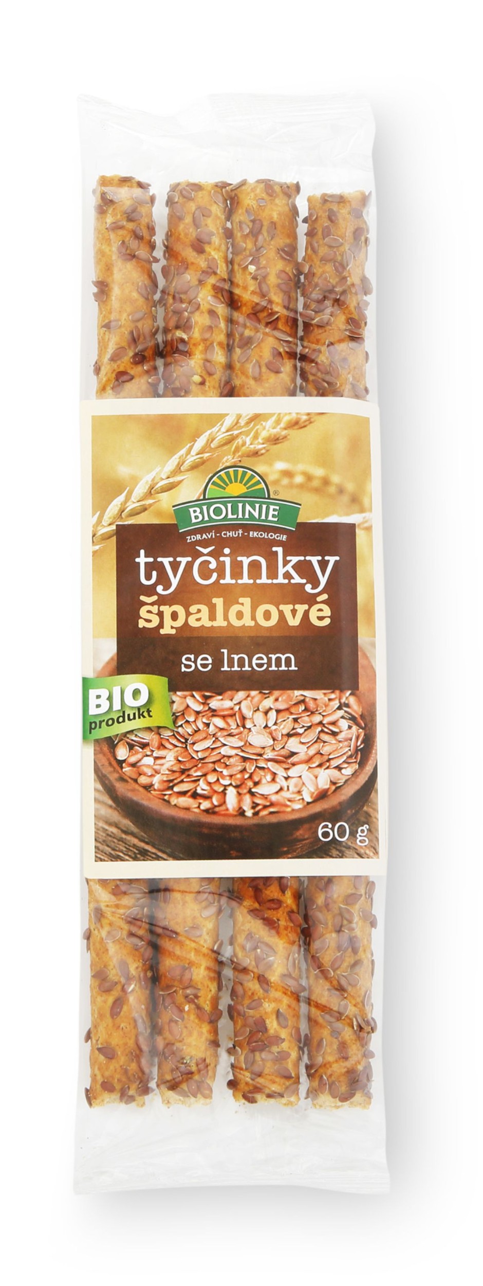 Trvanlivé potraviny - BIO Harmonie Tyčinky špaldové sypané lněným semínkem 60 g