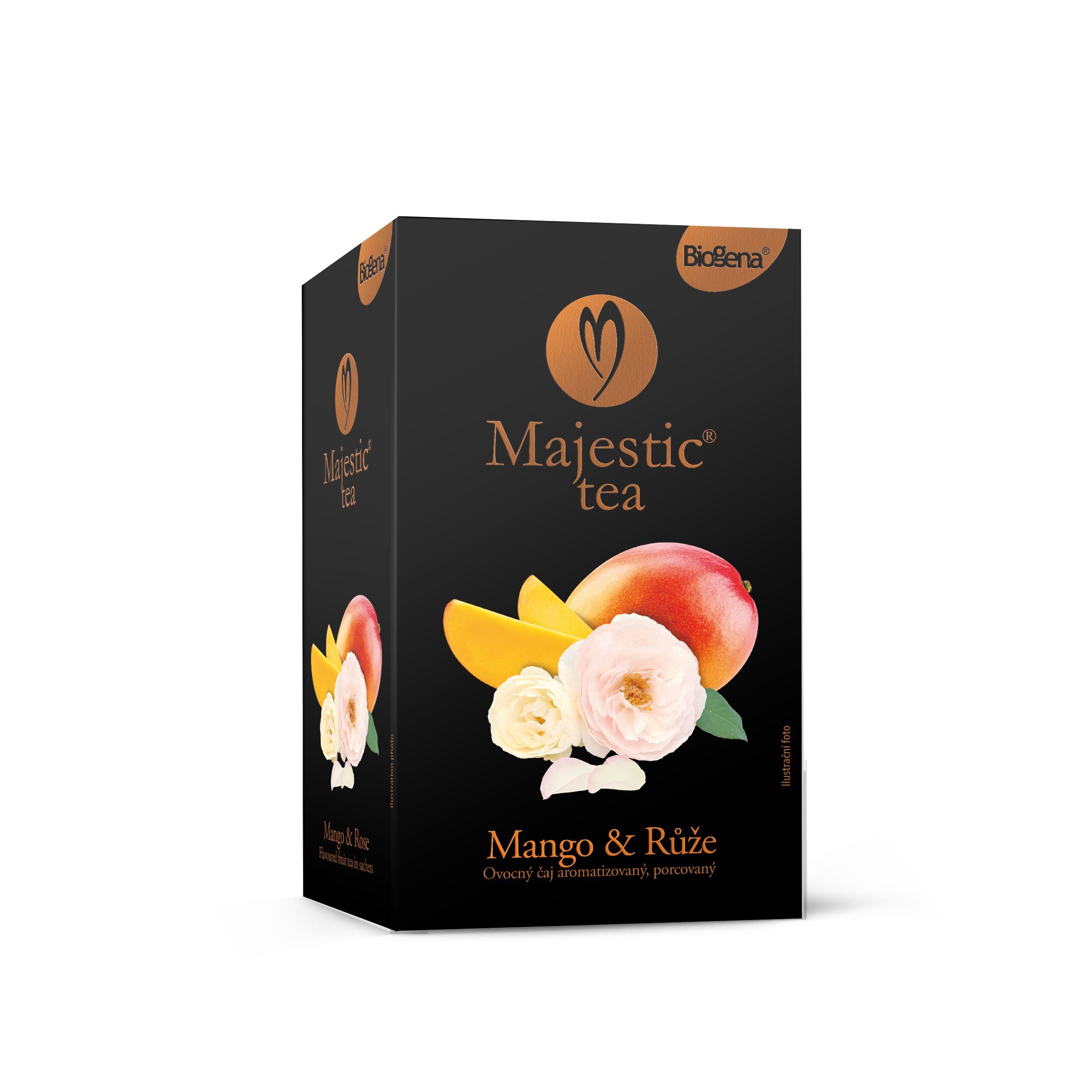 Nápoje - Biogena Majestic Tea Mango & růže ovocný čaj aromatizovaný porcovaný 20 x 2,5g