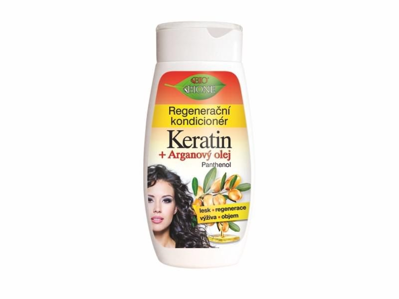 Drogerie a kosmetika - BIOne BIO Cosmetics Regenerační kondicionér Keratin + Arganový olej 260ml