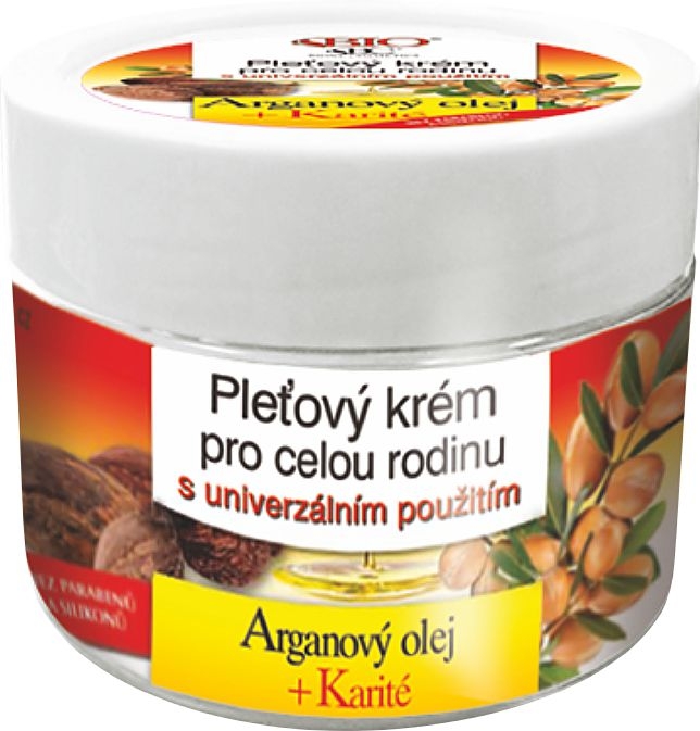 Drogerie a kosmetika - BIOne Cosmetics BIO Arganový olej + karité pleťový krém pro celou rodinu 260 ml