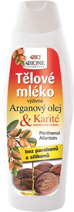 Drogerie a kosmetika - BIOne Cosmetics BIO Arganový olej & Karité výživné tělové mléko 500 ml