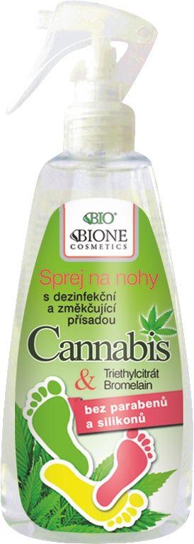 Drogerie a kosmetika - BIOne Cosmetics BIO Cannabis sprej na nohy s dezinfekční a změkčující přísadou 260 ml