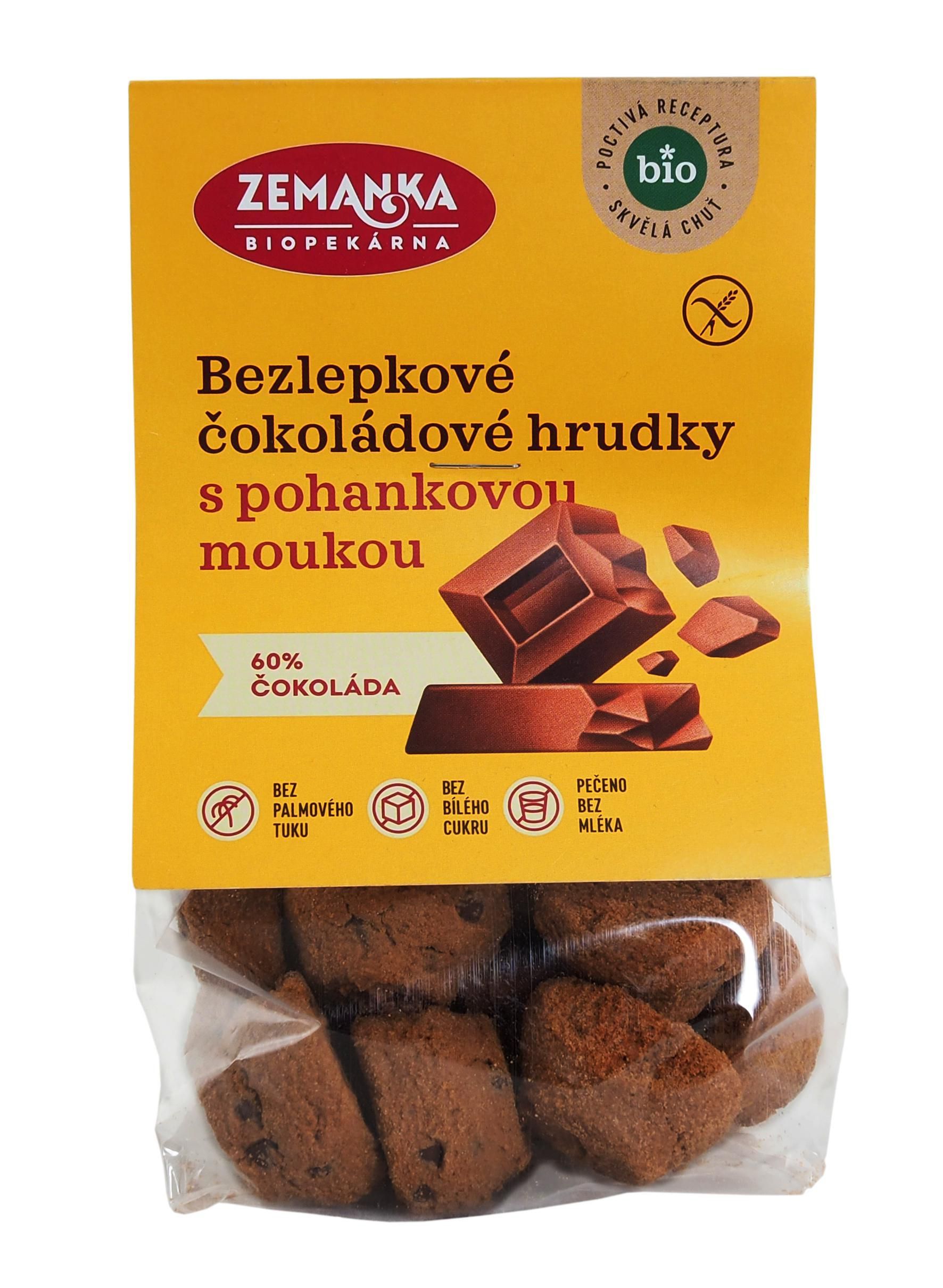 Zdravý svět - Biopekárna Zemanka Bezlepkové pohankové bio hrudky s čokoládou 100 g