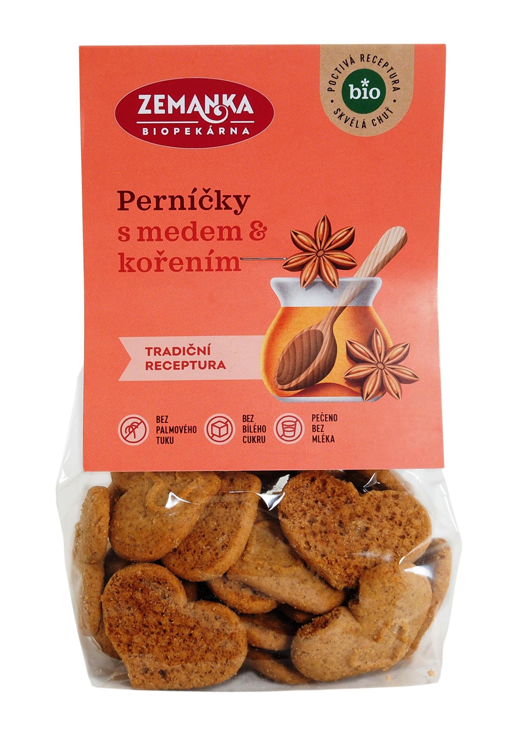 Trvanlivé potraviny - Biopekárna Zemanka Medové bio perníčky 100 g