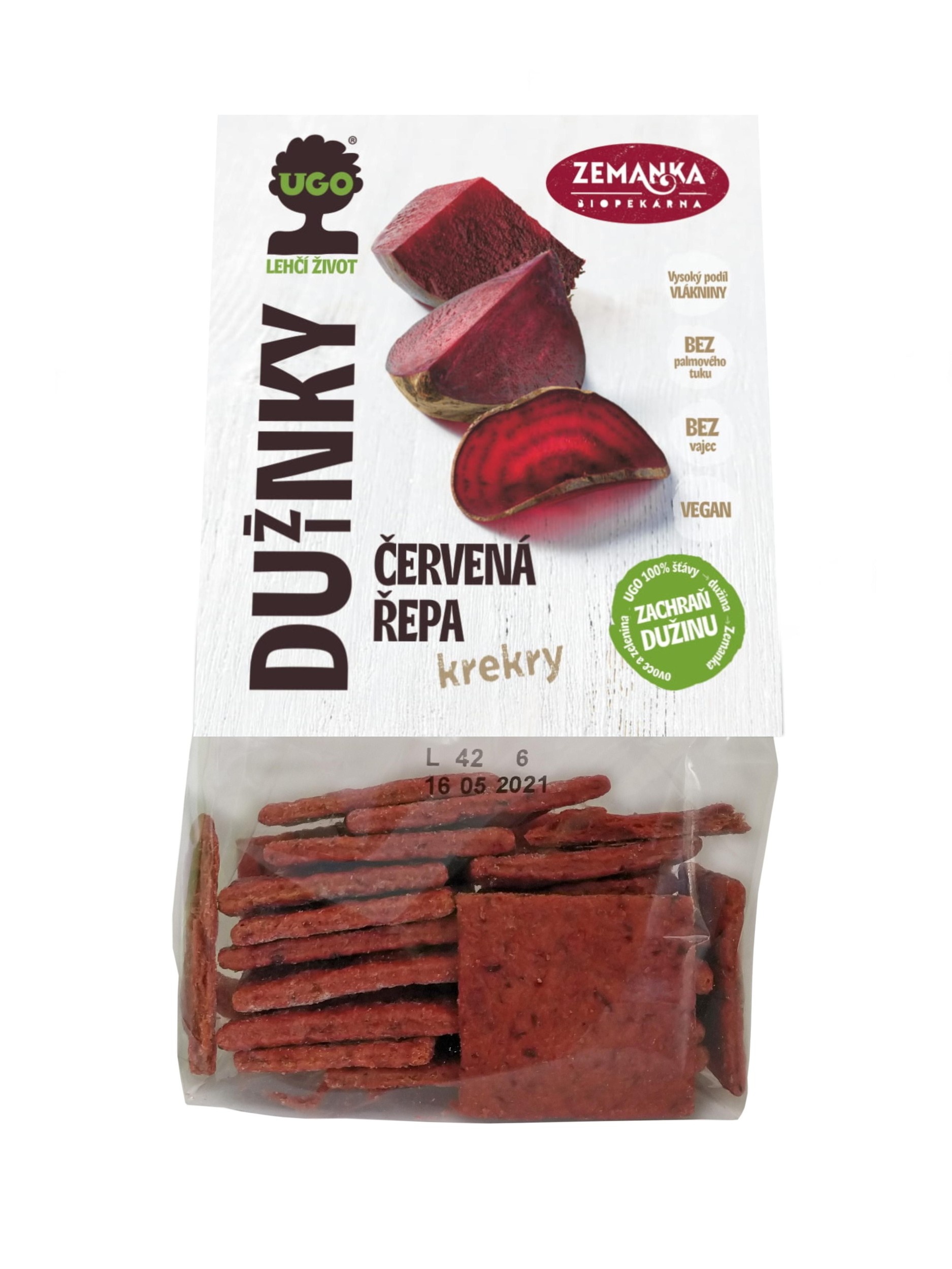 Zdravý svět - Biopekárna Zemanka Slané krekry s dužinou z červené řepy 100g
