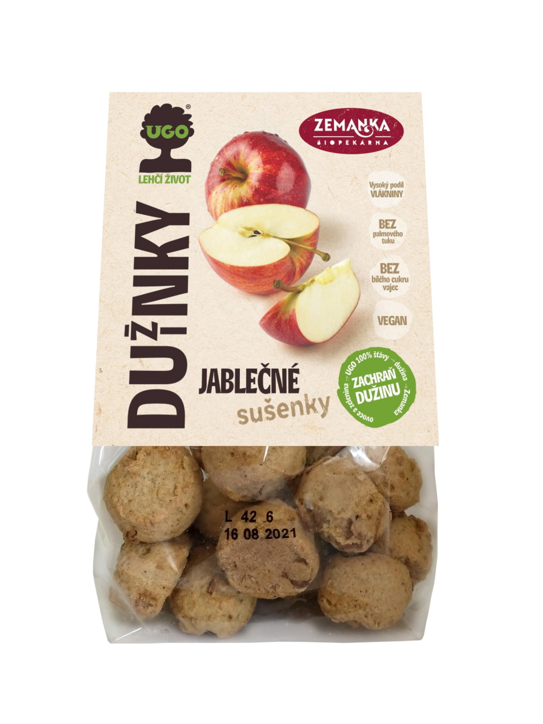 Zdravý svět - Biopekárna Zemanka Sušenky s dužinou z jablek 100g